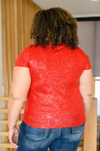 Load image into Gallery viewer, Glimmering Night Sequin Top in Red