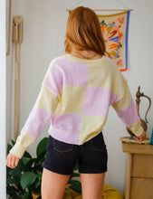 Load image into Gallery viewer, Secret Bookclub Checkered Sweater in Yellow