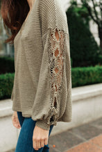 Load image into Gallery viewer, Chloe Lace &amp; Drape Sweater in Olive
