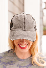 Load image into Gallery viewer, Criss Cross Ponytail Baseball Cap in Black