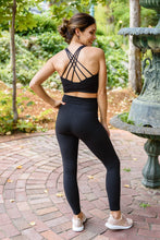 Load image into Gallery viewer, Feel The Groove Cross Front Leggings In Black