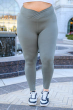 Load image into Gallery viewer, Feel The Groove Cross Front Leggings In Sage