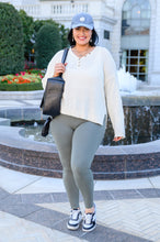 Load image into Gallery viewer, Feel The Groove Cross Front Leggings In Sage