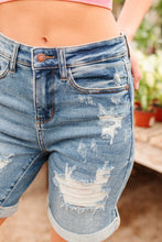Load image into Gallery viewer, Hi-Waisted Mid Length Denim Shorts