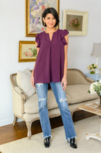 Load image into Gallery viewer, Hopelessly Hopeful Ruffled Sleeve High-Low Blouse