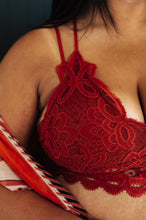 Load image into Gallery viewer, Lacey and Layered Bralette in Red