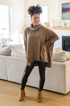 Load image into Gallery viewer, More Cozy Please Cowl Neck Poncho Sweater In Mocha