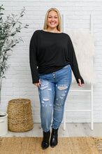 Load image into Gallery viewer, Olyvia Long Sleeve Top In Black