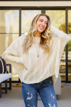 Load image into Gallery viewer, Seeing Patterns Loose Fit Knit Sweater In Cream