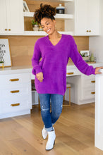 Load image into Gallery viewer, Sierra Long Sleeve Eyeleash Sweater Knit Top In Purple