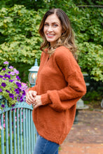 Load image into Gallery viewer, Sierra Long Sleeve Eyelash Sweater Knit Top In Rust