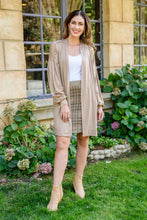 Load image into Gallery viewer, Stefanie Open Front Balloon Sleeve Cardigan In Taupe
