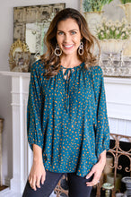 Load image into Gallery viewer, The Time Is Now Spotted Blouse In Teal