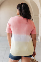 Load image into Gallery viewer, Tie Dye Color Block Tee In Coral &amp; Yellow