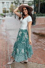 Load image into Gallery viewer, Zoe Floral Middi Skirt in Hunter Green
