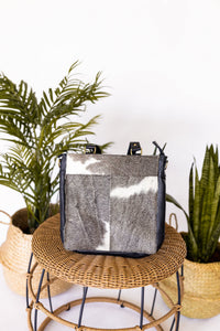 Fort Worth Cowhide Bag In Grey/White